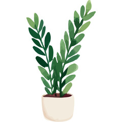 Wall Mural - houseplant in white pot icon