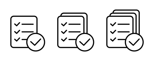 Fototapete - Thin line checklist, report icon on white background