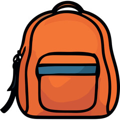 Wall Mural - orange schoolbag school supply icon