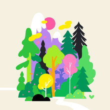 Mountain Layered SVG Illustration