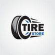 Tire logo design, Tire logo store vector illustration