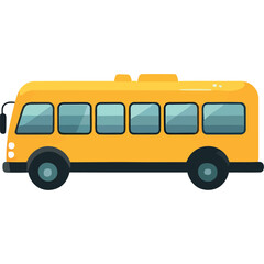 Wall Mural - yellow school bus transport icon