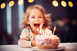 child with cake, kid's birthday party 