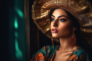 cropped shot of a beautiful young woman in exotic clothing