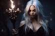 © Tetiana - Image of seductive attractive witch at mystical halloween night generative AI