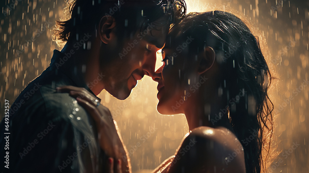 Couple sharing passionate kiss in rain, showcasing deep emotional ... - Slideopen Emotional Kiss