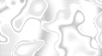 Aufkleber - Monochrome gradient halftone dots background. Vector illustration. Big wave