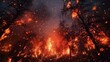 Nature's wrath, fiery particles, windborne flames, raging blaze, captivating danger, wildfire's airborne chaos, elemental force. Generated by AI.