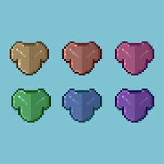 Poster - Pixel art sets of armor with variation color item asset. simple bits of armor defense on pixelated style 8bits perfect for game asset or design asset element for your game design asset