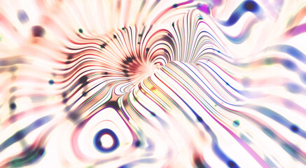 Fototapete - Internet flow, twisted strings, uncertainty of wavy forms. Mysticism of orbits of curved space. A carnival of emotions on waves of joy. 3D illustration of abstract background