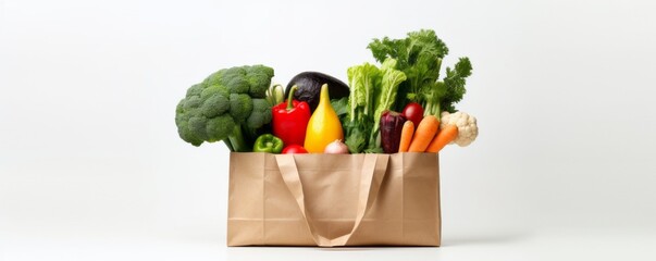 Wall Mural - Delivery or grocery shopping healthy food