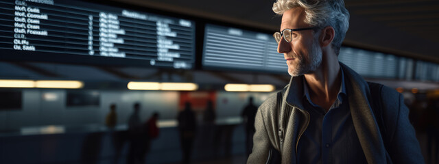 Poster - Portrait of a man in the airport