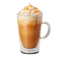 Wall Mural - Caramel Pumpkin Latte isolated on transparent background