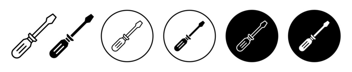 Poster - Screwdriver icon. Industrial mechanical screw tightening tool symbol. Engineer fix support instrument vector. 