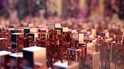 Poster - Abstract background with structure of cubes. Colorful cubes texture for technology backdrop.