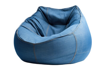 Wall Mural - a blue denim fabric bean bag chair isolated on a transparent background, generative ai