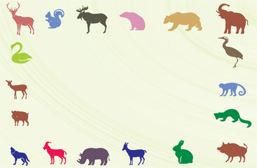 Blank to add text, Vector illustration design concept of World Wildlife Conservation Day, December 4. Wildlife animal icons as border frame. eps 10.