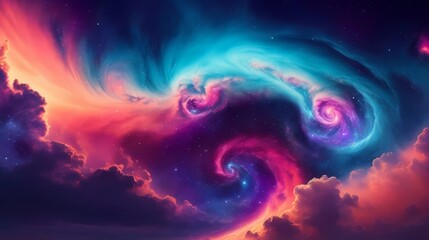 Wall Mural - abstraxt colorful cloud, generative Ai