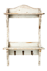 Wall Mural - a distressed white coat rack isolated on a transparent background, generative ai