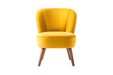 a mustard yellow side chair isolated on a transparent background, generative ai