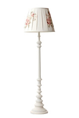 Wall Mural - a white shabby chic floor lamp isolated on a transparent background, generative ai