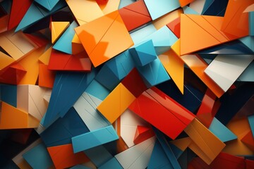 Poster - A large pile of different colored paper planes. Perfect for creative projects or concepts related to imagination and playfulness.