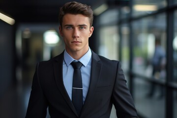 Poster - A well-dressed man confidently poses for a picture. This image can be used to portray professionalism and success in various contexts.