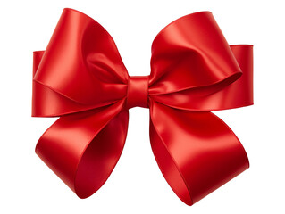 Wall Mural - Red gift ribbon bow isolated on transparent or white background, png