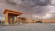 Panorama of old city with ancient fortress wall, gate towers and minarets, Khiva, Uzbekistan