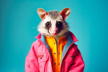 Heavy Funny Possum Anthropomorphic Bright Colors