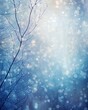 Blurred out winter season abstract nature background with lots of snowy bokeh and a bright center spotlight and a subtle vignette border.