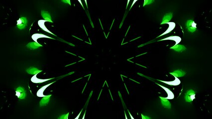 Poster - Abstract floral pattern with pulsating flashes. Design. Pulsating hypnotic pattern with bright flashes. Cyber mandala with pulsating pattern flashes. Flash Warning