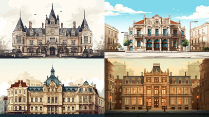 Wall Mural - collage landmarks