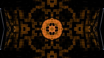 Poster - Psychedelic animation with hypnotic pattern of squares. Design. Kaleidoscopic animation of moving pattern with squares. Changing shapes of moving kaleidoscopic pattern