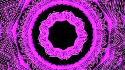 Poster - Circular cyber pattern with moving flashing lines. Design. Circular moving pattern with flashing stripes. Flashing electronic lines in moving circular pattern on black background