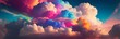 Multicolor clouds. AI generated illustration