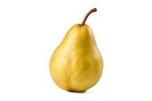 Ripe Yellow Pear Fruit(pomaceous) Isolated On Transparent Background, Ripe Tropical Natural Fruit Concept, Healthy Food With High Of Vitamin And Minerals. Freshness Of Juicy Fruit.