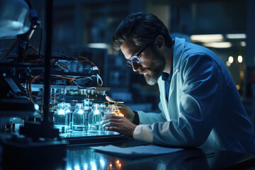 Aufkleber - a scientist in a lab developing innovative solutions for harvesting energy from ambient sources. gen