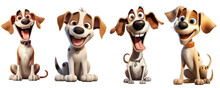 Funny And Cute Cartoon Dog, Smiling, Smile, Dogs, Isolated