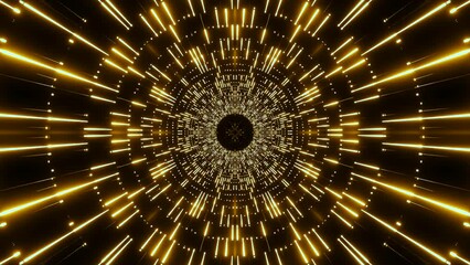 Poster - Flashing neon spaceship tunnel. Design. Bright flashing beams in moving cyber tunnel. Luminous rays are flashing in space of cosmic cyber tunnel