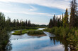Crooked River flows through Fraser Basin in National Forest near Bear lake, BC
