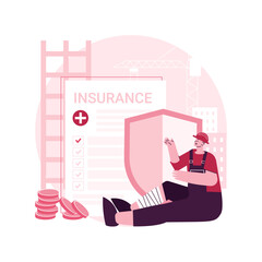 Poster - occupational accident insurance abstract concept vector illustration. occupational insurance coverag
