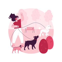 Poster - pet services abstract concept vector illustration. pet sitting and boarding services, animal care se