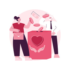 Poster - Donation abstract concept vector illustration. Donation fund, charitable giving, nonprofit service, gift in kind, tax deductible money donating, charity organization support abstract metaphor.