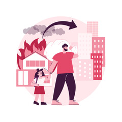 Poster - Internal migration abstract concept vector illustration. Domestic human migration, natural disaster, civil disturbance, arrive in capital, people moving with bags suitcases abstract metaphor.