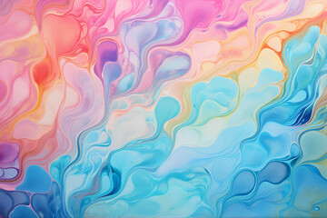 Wall Mural - Fluid liquid patttern, pastel colours, simple, round, smooth, acid, wave, simple, watercolor