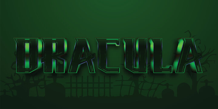 Editable text style effect - Dracula text style theme, Dracula 3d text effect with scary and mythology theme. red typography template for game or film tittle.