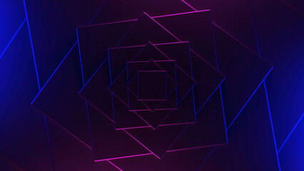 Poster - Rotating square spiral with colorful background. Design. Geometric spiral with squares. Rotating spiral of squares with concentration
