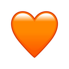 Wall Mural - Orange heart emoji isolated vector icon. Emoticons symbol modern, simple, vector.