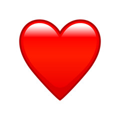 Poster - Red heart emoji isolated vector icon. Emoticons symbol modern, simple, vector.